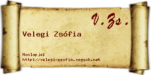 Velegi Zsófia névjegykártya